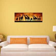 Charger l&#39;image dans la galerie, Girafes de coucher du soleil - peinture complète de diamant - 80x30cm

