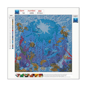 Monde de la mer - peinture diamant - 30x30cm