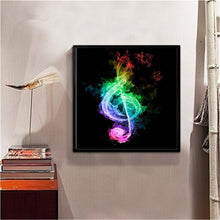 Charger l&#39;image dans la galerie, Note musicale colorée - peinture en diamant complet - 30x30cm
