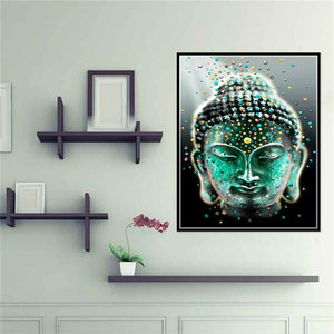 Tête de Bouddha ?  - peinture en diamant complète - 30x40cm