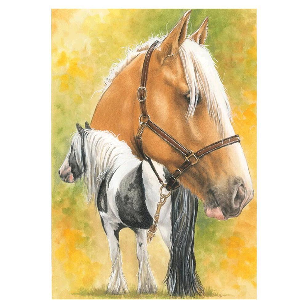 Cheval - diamant rond complet - 30x40cm