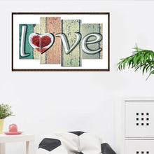 Charger l&#39;image dans la galerie, 4pcs/set love - peinture en diamant ronde - 80x45cm
