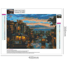 Charger l&#39;image dans la galerie, Rue tranquille de ville - diamant rond complet - 40x30cm
