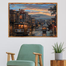 Charger l&#39;image dans la galerie, Rue tranquille de ville - diamant rond complet - 40x30cm
