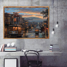 Charger l&#39;image dans la galerie, Rue tranquille de ville - diamant rond complet - 40x30cm
