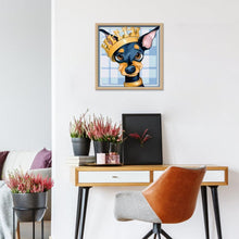 Charger l&#39;image dans la galerie, Chien - diamant rond complet - 25x25cm
