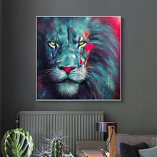Charger l&#39;image dans la galerie, Lion - diamant rond complet - 30x30cm
