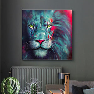 Lion - diamant rond complet - 30x30cm