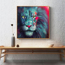 Charger l&#39;image dans la galerie, Lion - diamant rond complet - 30x30cm
