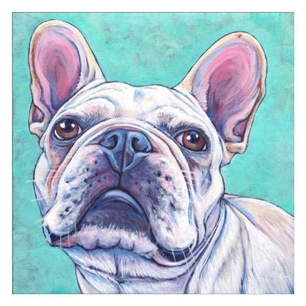 Chien mignon - peinture complète de diamant - 30x30cm