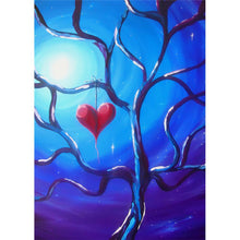 Charger l&#39;image dans la galerie, Arbre de coeur - diamant rond complet - 40x30cm
