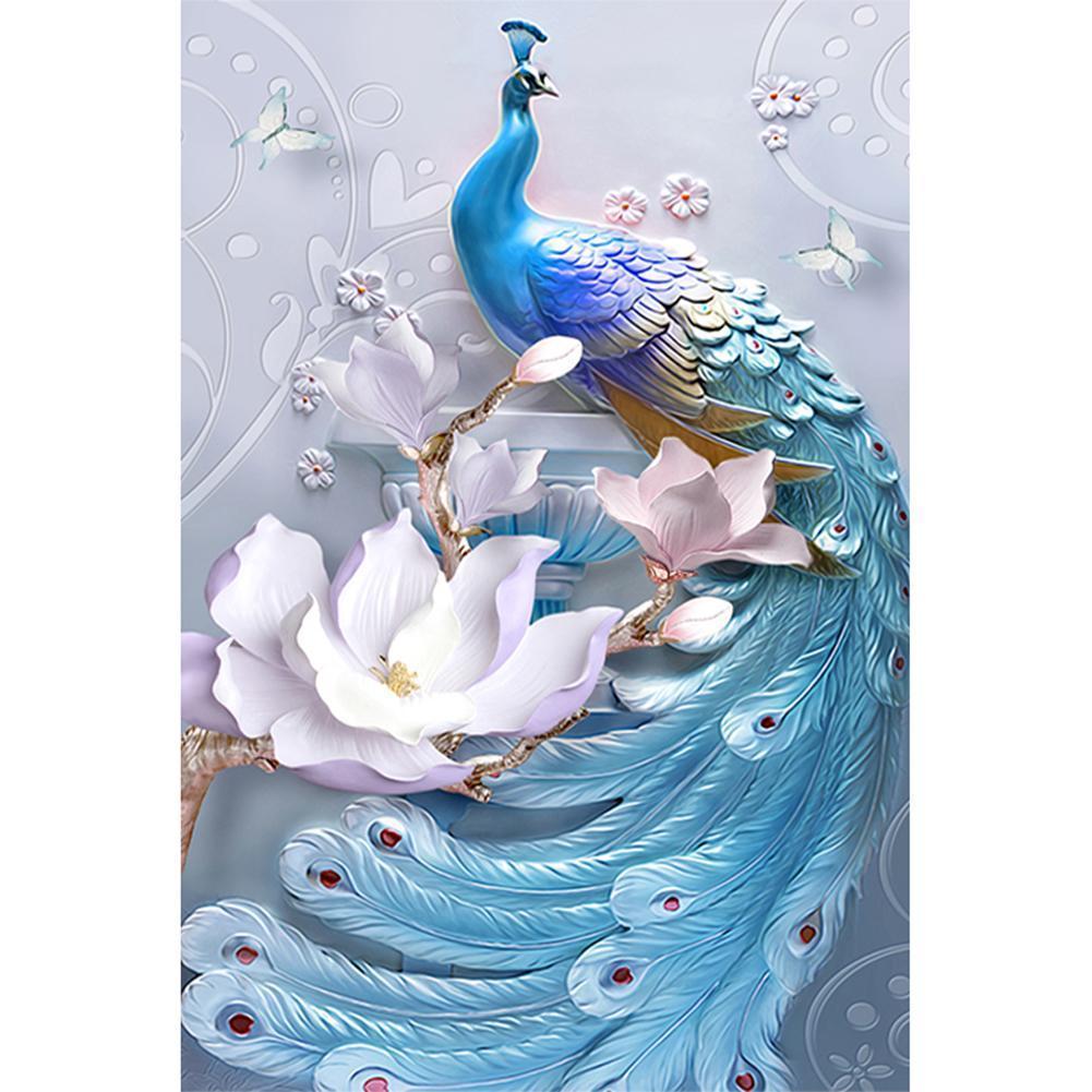 Peafowl fantaisie - peinture complète de diamant - 40x30cm