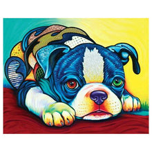 Charger l&#39;image dans la galerie, Chien - diamant rond complet - 30x25cm
