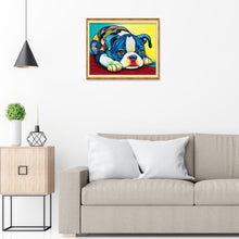Charger l&#39;image dans la galerie, Chien - diamant rond complet - 30x25cm
