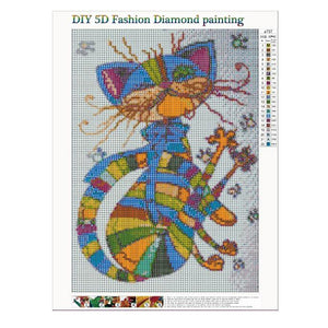 Chat - peinture en diamant complet - 30x40cm