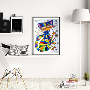 Chat - peinture en diamant complet - 30x40cm