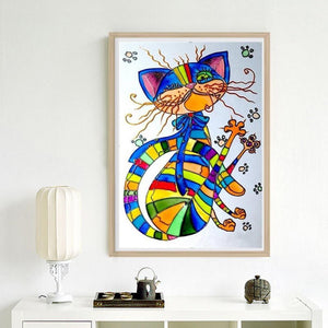 Chat - peinture en diamant complet - 30x40cm