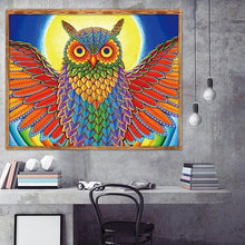 Charger l&#39;image dans la galerie, Oiseau coloré - diamant rond complet - 30x25cm
