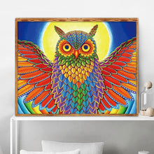 Charger l&#39;image dans la galerie, Oiseau coloré - diamant rond complet - 30x25cm
