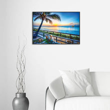 Charger l&#39;image dans la galerie, Vue sur le bord de mer - peinture en diamant complet - 40x30cm
