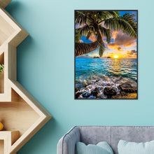 Charger l&#39;image dans la galerie, Mer d’arbre de coco - diamant rond complet - 30x40cm
