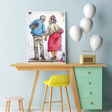 Charger l&#39;image dans la galerie, Vieux amoureux - diamant rond complet - 30x40cm
