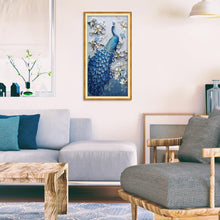 Charger l&#39;image dans la galerie, Paon - diamant rond complet - 50x95cm
