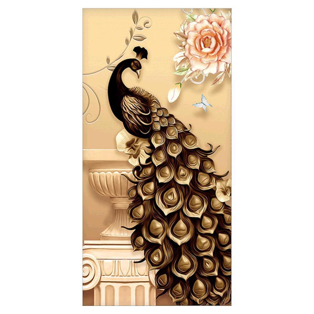 Paon - diamant rond complet - 50x95cm