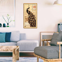 Charger l&#39;image dans la galerie, Paon - diamant rond complet - 50x95cm
