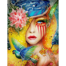 Charger l&#39;image dans la galerie, Fleurs fille - peinture diamant complet - 40x30cm
