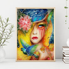 Charger l&#39;image dans la galerie, Fleurs fille - peinture diamant complet - 40x30cm
