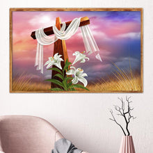 Charger l&#39;image dans la galerie, Croix de Pâques - diamant rond complet - 40x30cm
