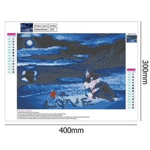 Amoureux de la Saint-Valentin - diamant rond complet - 40x30cm