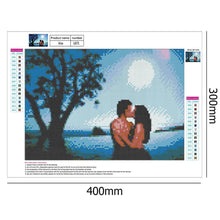 Charger l&#39;image dans la galerie, Amoureux de baisers - diamant rond complet - 40x30cm

