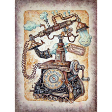 Charger l&#39;image dans la galerie, Téléphone rétro - diamant rond complet - 30x40cm
