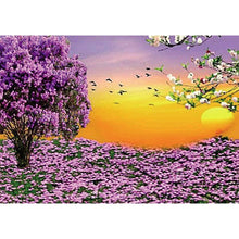 Charger l&#39;image dans la galerie, Fleurs violettes - diamant rond complet - 40x30cm
