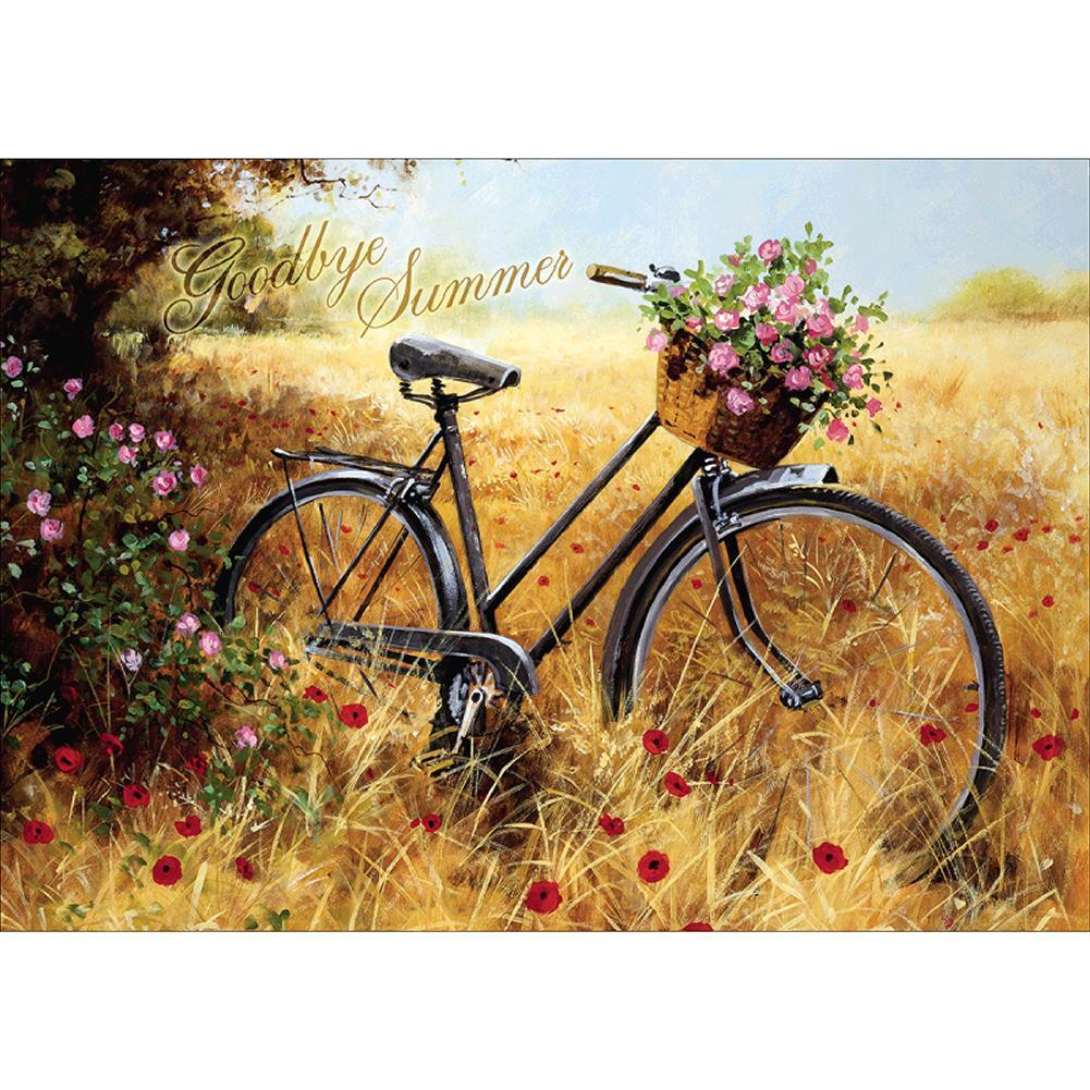 Vélo rétro - diamant rond complet - 40x30cm