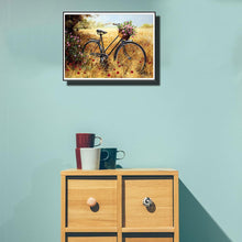 Charger l&#39;image dans la galerie, Vélo rétro - diamant rond complet - 40x30cm
