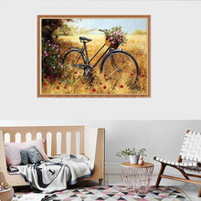 Charger l&#39;image dans la galerie, Vélo rétro - diamant rond complet - 40x30cm
