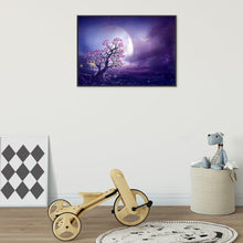 Charger l&#39;image dans la galerie, Nuit d’arbre rose - diamant rond complet - 40x30cm

