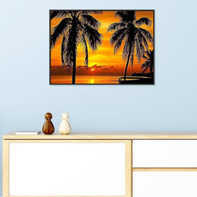Charger l&#39;image dans la galerie, Arbre de coucher du soleil - diamant rond complet - 40x30cm
