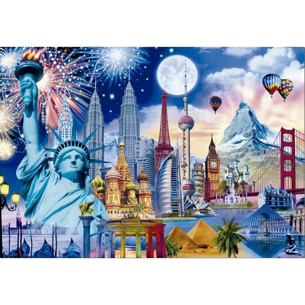 Pagode - diamant rond complet - 40x30cm