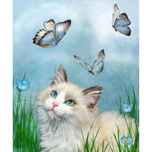 Charger l&#39;image dans la galerie, Papillon de chat - peinture complète de diamant - 30x40cm
