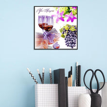 Charger l&#39;image dans la galerie, Vin de raisin - diamant rond complet - 30x30cm
