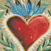 Charger l&#39;image dans la galerie, Coeur - diamant rond complet - 30x30cm
