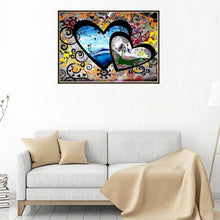 Charger l&#39;image dans la galerie, Coeur à cœur - diamant rond complet - 40x30cm
