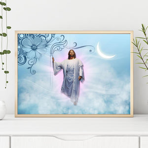 Religion de Pâques - diamant rond complet - 40x30cm