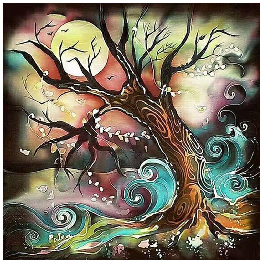 Arbre - diamant rond complet - 35x35cm