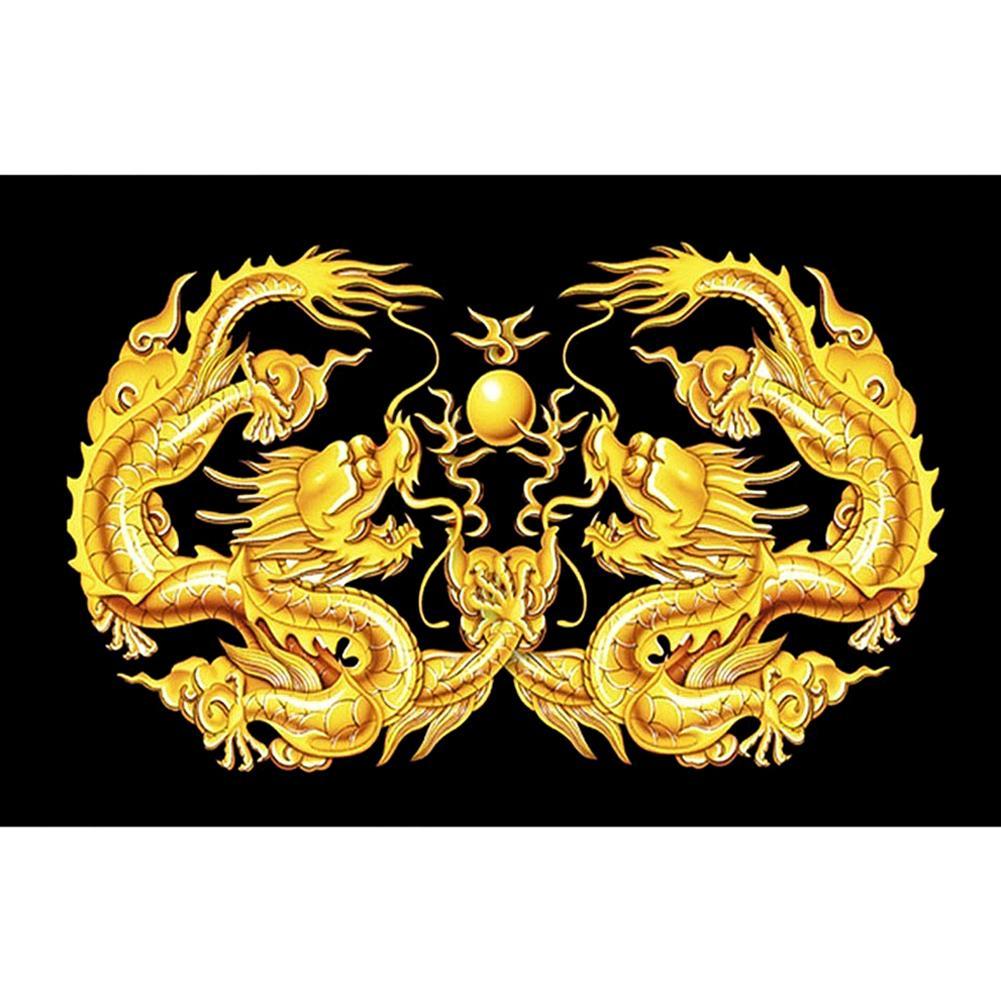 2 dragons - peinture diamant - 40x30cm