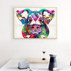 Cochon coloré - peinture complète de diamant - 40x30cm